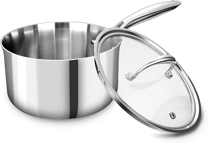 KEAWELL K3 Premium 3-Quart Tri-Ply Stainless Steel Saucepan by KEAWELL