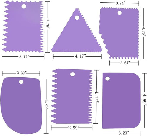 6pcs Cake Scraper Decorating Comb and Icing Smoother Reusable Bread Cream Pizza - Image 2