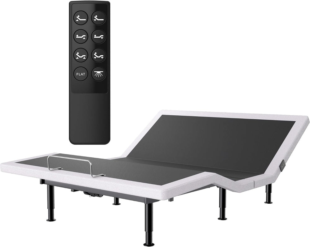 Adjustable Bed Frame King Size with Wireless Remote, Head Foot Incline, USB, ...