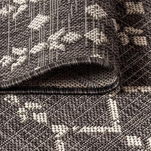 JONATHAN Y Moroccan Geometric Indoor Outdoor Area Rug 8X10 Black/Gray, Ourika...