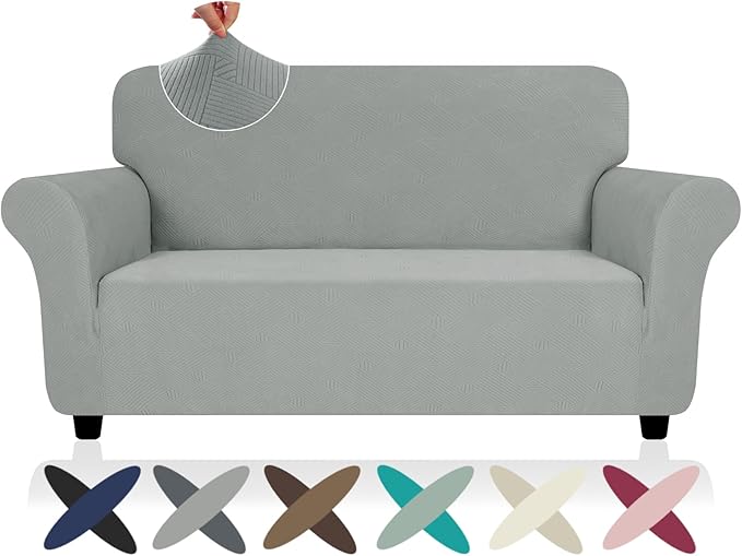 ZNSAYOTX Super Stretch Loveseat Covers, New Striped Love Seat Slipcover by ZNSAYOTX