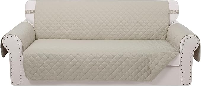 Reversible 4 Seater Sofa Cover 91 Inch Large Couch Cover Furniture Protector by LuxshareHome