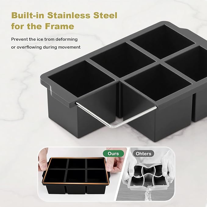 Large Ice Cube Tray for Whiskey, silicone ice cube trays - Image 4