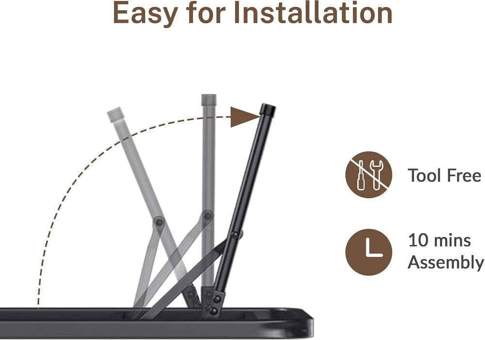 VIPSHOW 18 Inch Twin Metal Folding Bed Frame,Tool-Free Assembly Platform