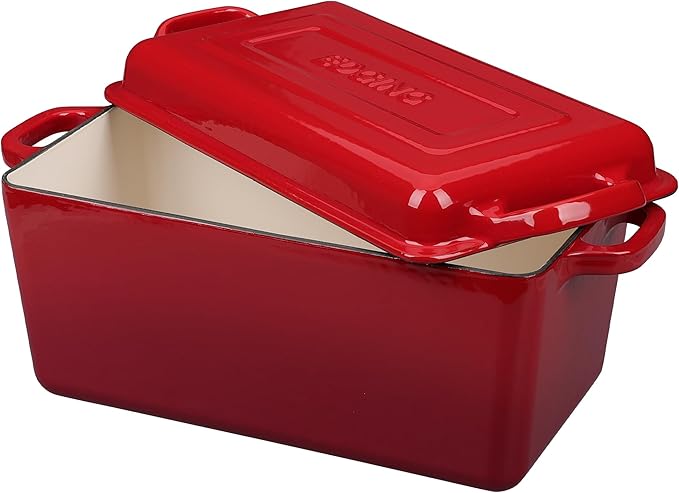 EDGING CASTING Enameled Cast Iron Dutch Oven, Oblong Bread Oven