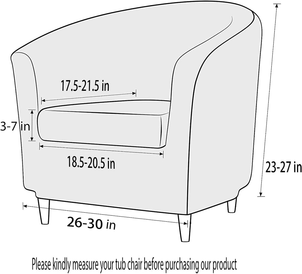 Only Covers, 2 Pieces Velvet Tub Chair Covers with Cushion Cover, Removable S...