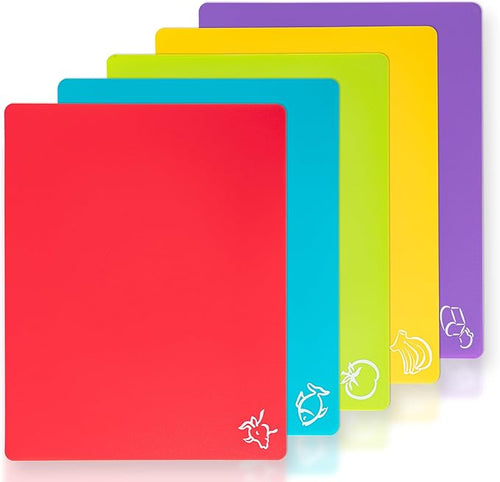 5 Pieces Flexible Plastic Cutting Board Mats by CADONO