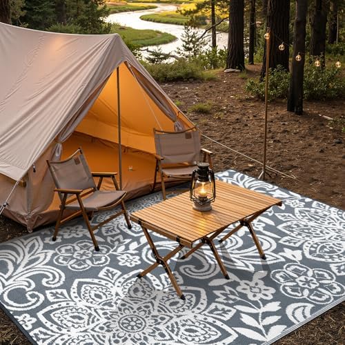 Findosom Waterproof Outdoor Rug 6' x 9' - Reversible Mandala Outdoor ...