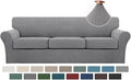 Turquoize 4 Piece Sofa Covers for 3 Cushion Couch Sofa Slipcover Soft Couch by Turquoize