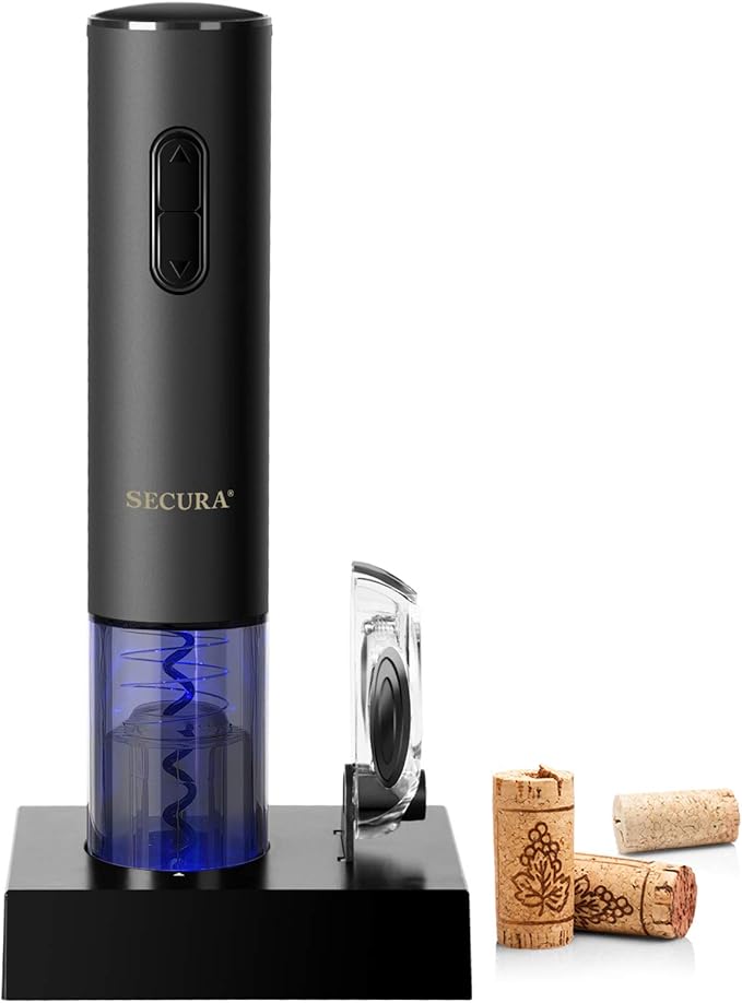 Secura Electric Wine Opener, Automatic Electric Wine Bottle Corkscrew Opener by Secura