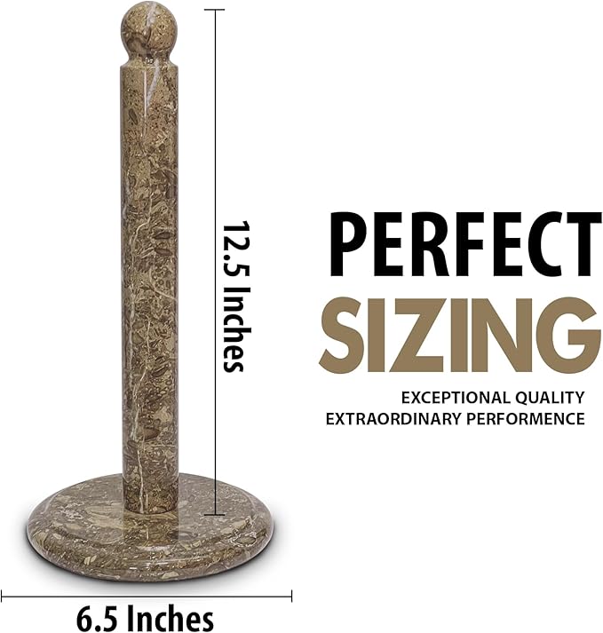 Handmade Fossil Grey Marble Paper Towel Holder – Natural Stone Stand - Image 4