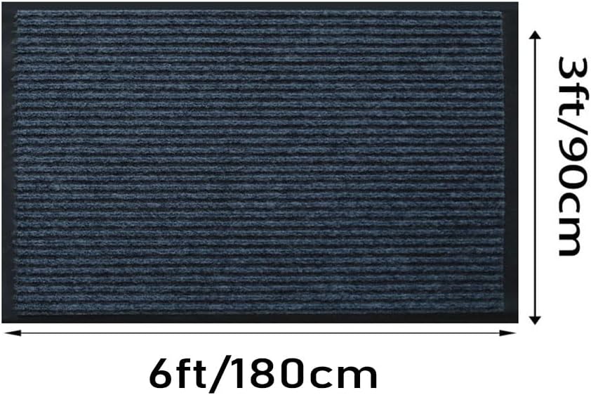 SRDDQLC Commercial Grade Door Floor Mat Brush Step Entrance Mat 3×6FT Outdoor Indoor Mat Waterproof Rubber Back Rugs for Home Office Business Areas Dark Grey (3' W x 6' L)