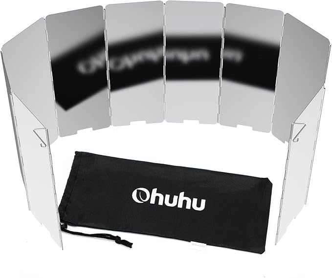 Camp Stove Windscreen, Ohuhu Camping Stove Windscreen 8/10/12 Plates Aluminum by Ohuhu