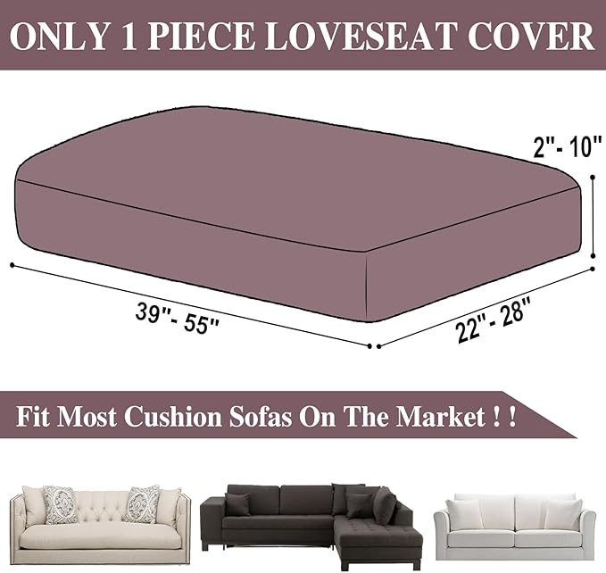 Couch Cushion Cover Loveseat Cover or 2 Seat Sofa Cover Washable Stretch - Image 6
