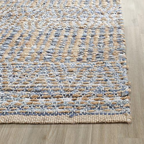 SAFAVIEH Cape Cod Collection Area Rug - 5' x 8', Natural & Blue, ...