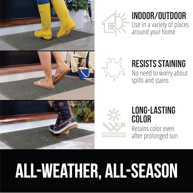 GORILLA GRIP® Ultra Absorbent Front Door Mat Outside Entrance, Traps Dirt and - Image 5