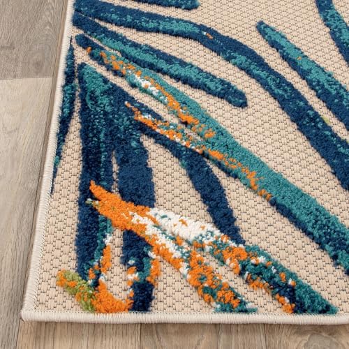 Rugshop Indoor/Outdoor Floral Tropical Durable Square Rug Multi 6'6"...