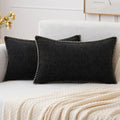 MIULEE Pack of 2 Couch Throw Pillow Covers 12x20 Inch Black Farmhouse by MIULEE