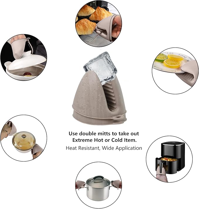Silicone Oven Mitts Heat Resistant 3 Pair Mini Pot Pinch Grip- ChufanMomsil - Image 4