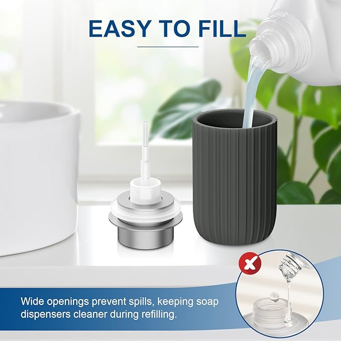 Ceramic Foaming Soap Dispenser, 12 oz Bathroom Foam Hand Soap Dispenser - Image 3