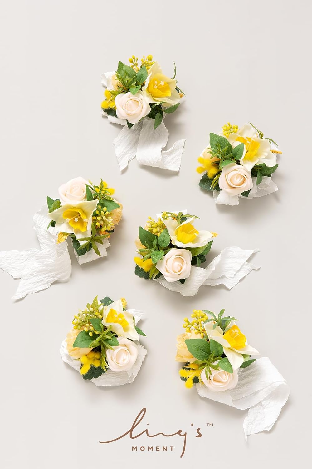 Ling's moment 6pcs Wedding Wrist Corsage Artificial Flowers, Girl/Mother ...