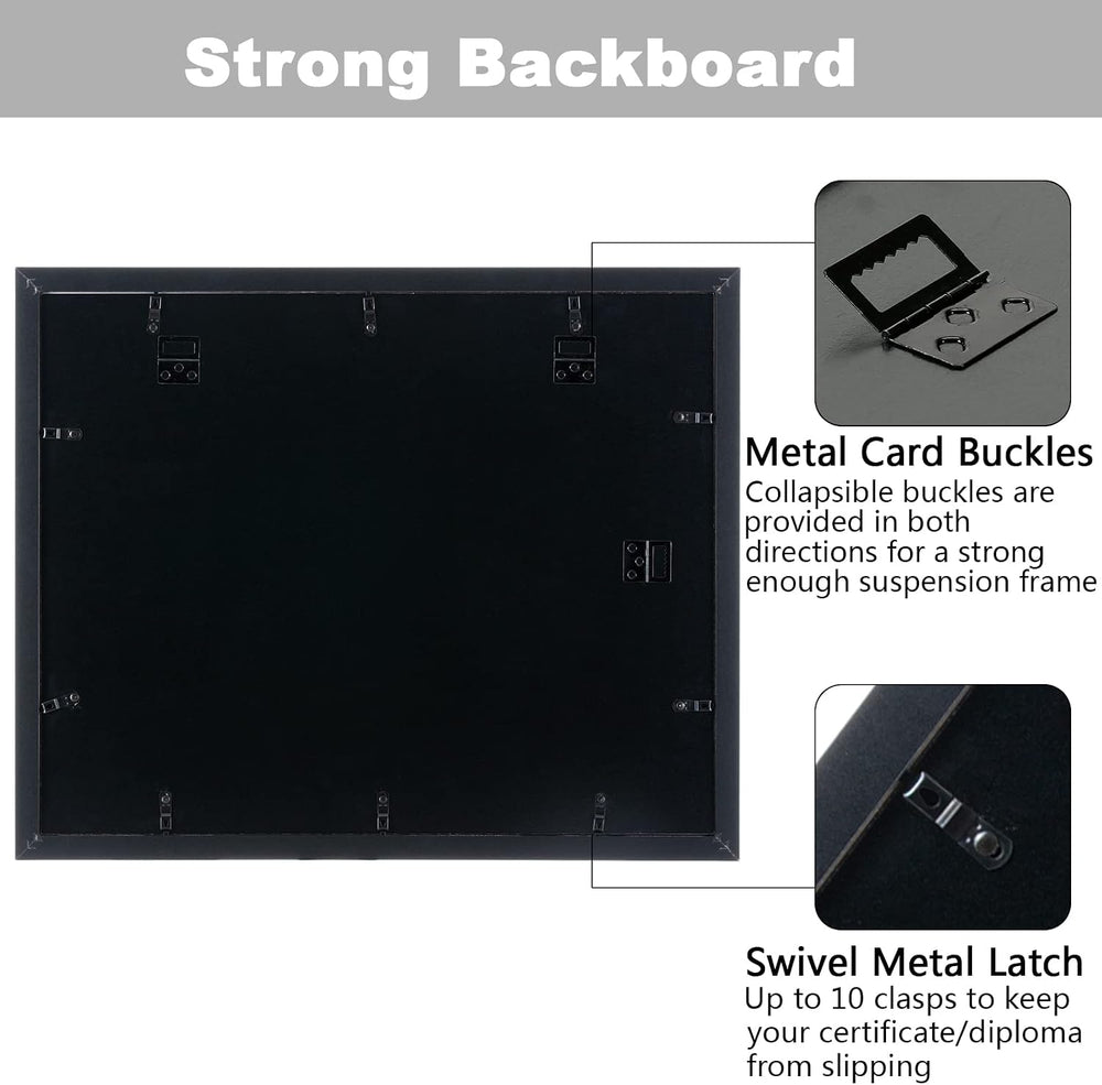 DOAI ART Diploma Frame 14x17 with Mat Classic Black HD Glass,Black