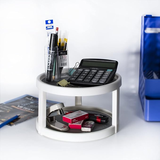 Lazy Susan Organizer, 2 Tier Non Skid Spice Rack Turntable, 360 Degree Rotating - Image 4