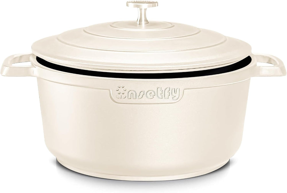 Large Dutch Oven Pot with Lid-7.5QT Cast Aluminum Oven Pot with Two Handles