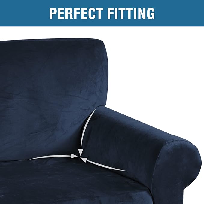 H.VERSAILTEX Stretch Velvet Loveseat Covers - Image 4