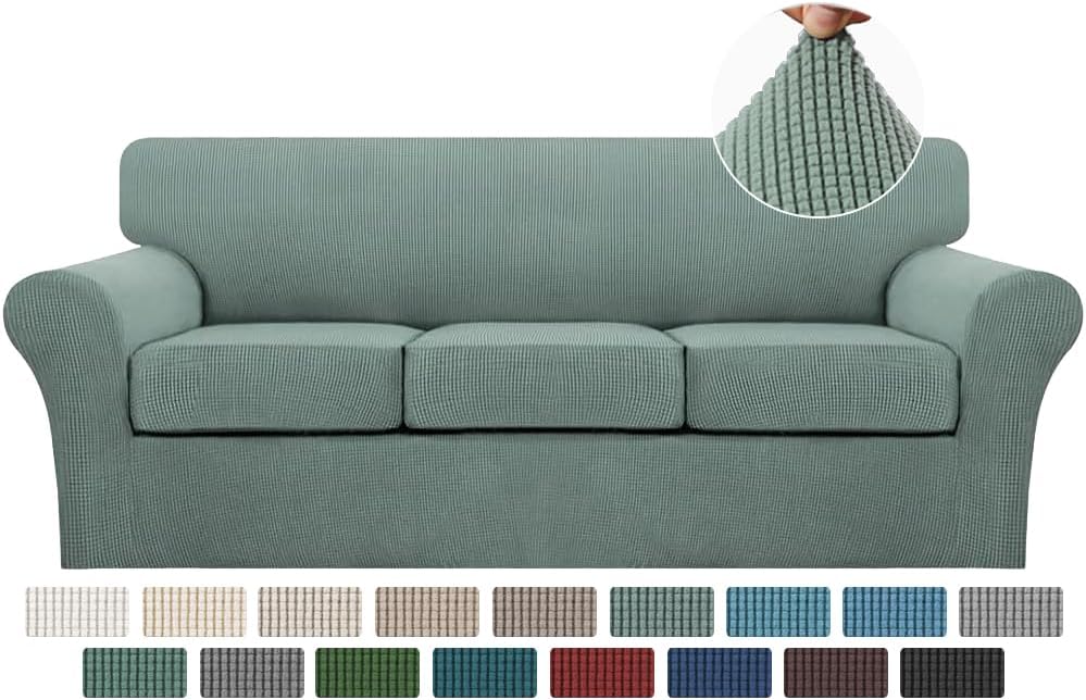 Turquoize 4 Piece Sofa Covers for 3 Cushion Couch Sofa Slipcover Soft Couch C...