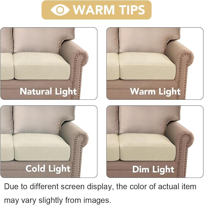 H.VERSAILTEX Super Stretch Individual Seat Cushion Covers Sofa Covers Couch - Image 7