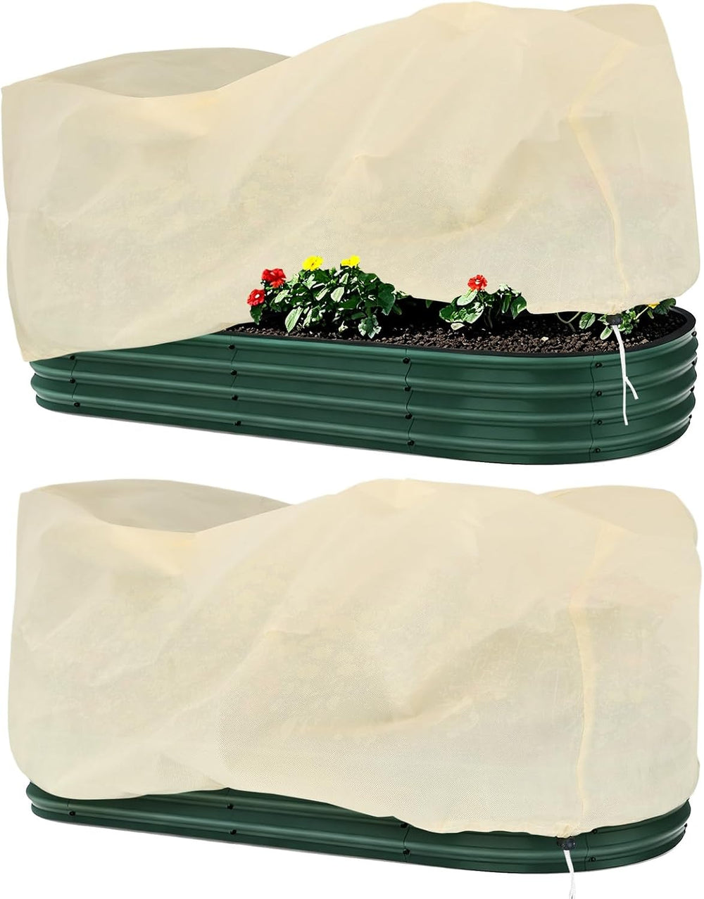 Plant Covers Freeze Protection, 2 Pack, Fits 4 x 8 ft Raised Beds