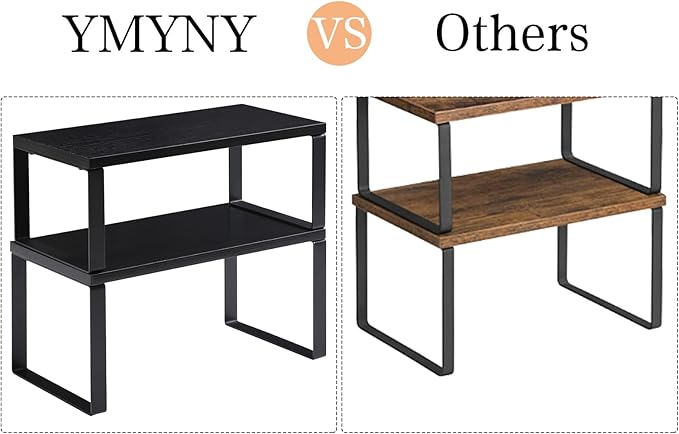 YMYNY Cabinet Shelf Organizer, Spice Racks Set of 4, Kitchen Counter Shelves - Image 4