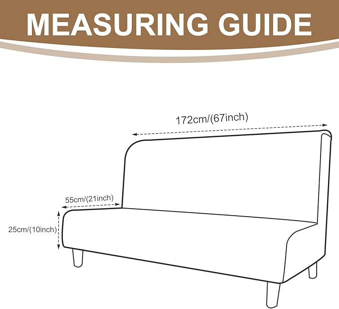 U-NICE HOME Stretch Futon Cover Armless Bed Slipcover - Image 6