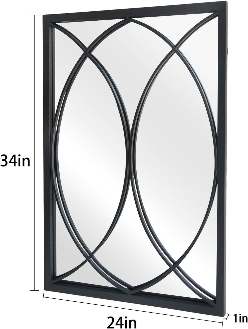 HQiJun Black Rectangle Wall Mirror, Farmhouse Decorative Mirror for Entryway,...
