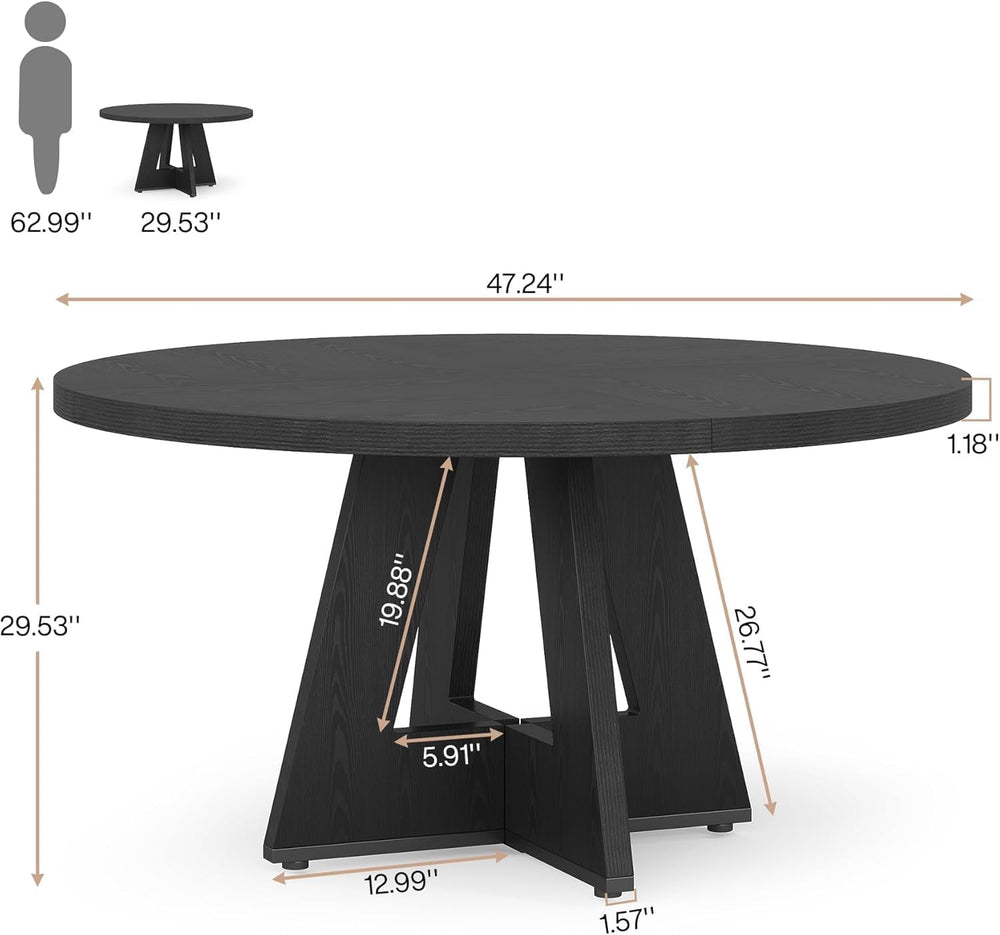 Lailang 47 Inch Dining Table, Small Dining Room Tables, Round Kitchen Tables,...