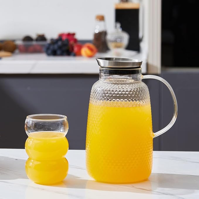 Purefold Pitcher with Lid, 78 oz Glass Jug with Stainless Steel Lid - Image 8