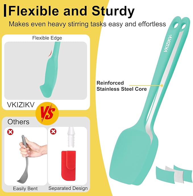 4 Pcs Silicone Spoon Spatula Set, 11.4 In, Food Grade Rubber Spatulas - Image 4