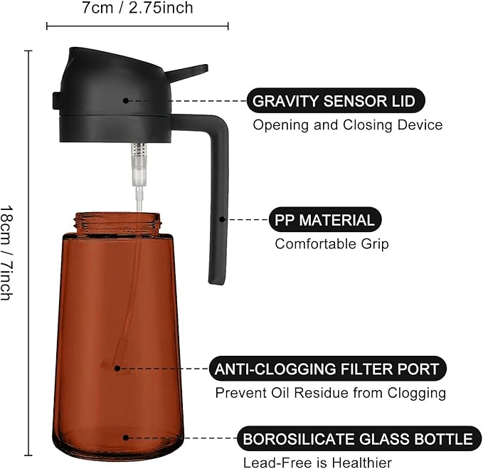 2 In 1 Oil Dispenser And Oil Sprayer, 16 Oz/470 Ml Oil Dispenser - Image 5