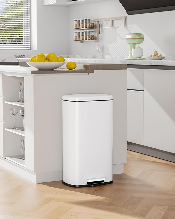 Arlopu13.2 Gallon Step Trash Can, Stainless Steel Garbage Bin, Soft-Close - Image 8