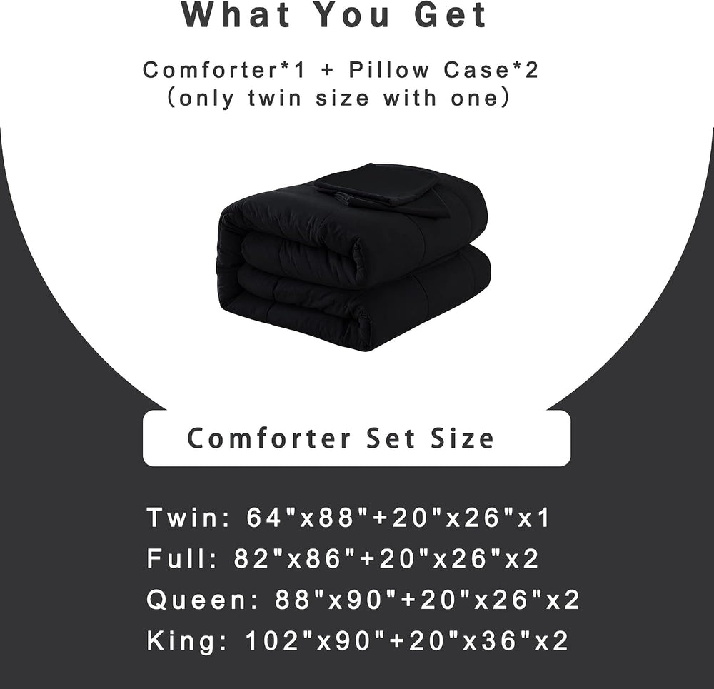 DOWNCOOL Twin Comforter Set -All Season Bedding Comforters Sets with 1 Pillow...