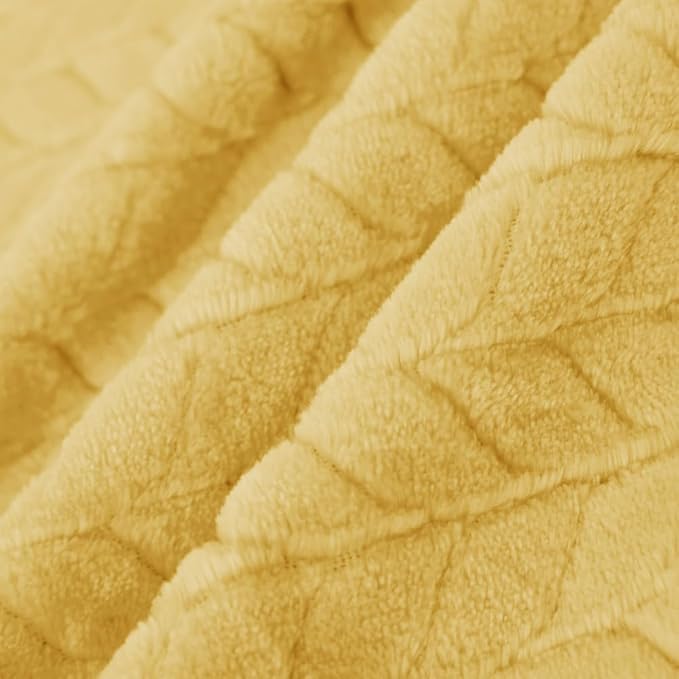 inhand Fleece Twin Blanket for Bed Champagne Gold Throw Blanket for Couch Super - Image 3