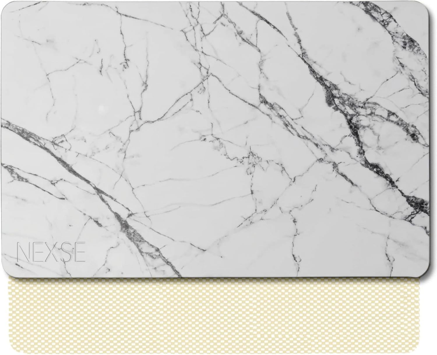 Extra Large Stone Bath Mat for Bathroom Floor (32" x 20") | Non Slip Super Absorbent Quick Dry Diatomaceous Earth Bath Mat | XL Diatomite Stone Bath Shower Mat | White