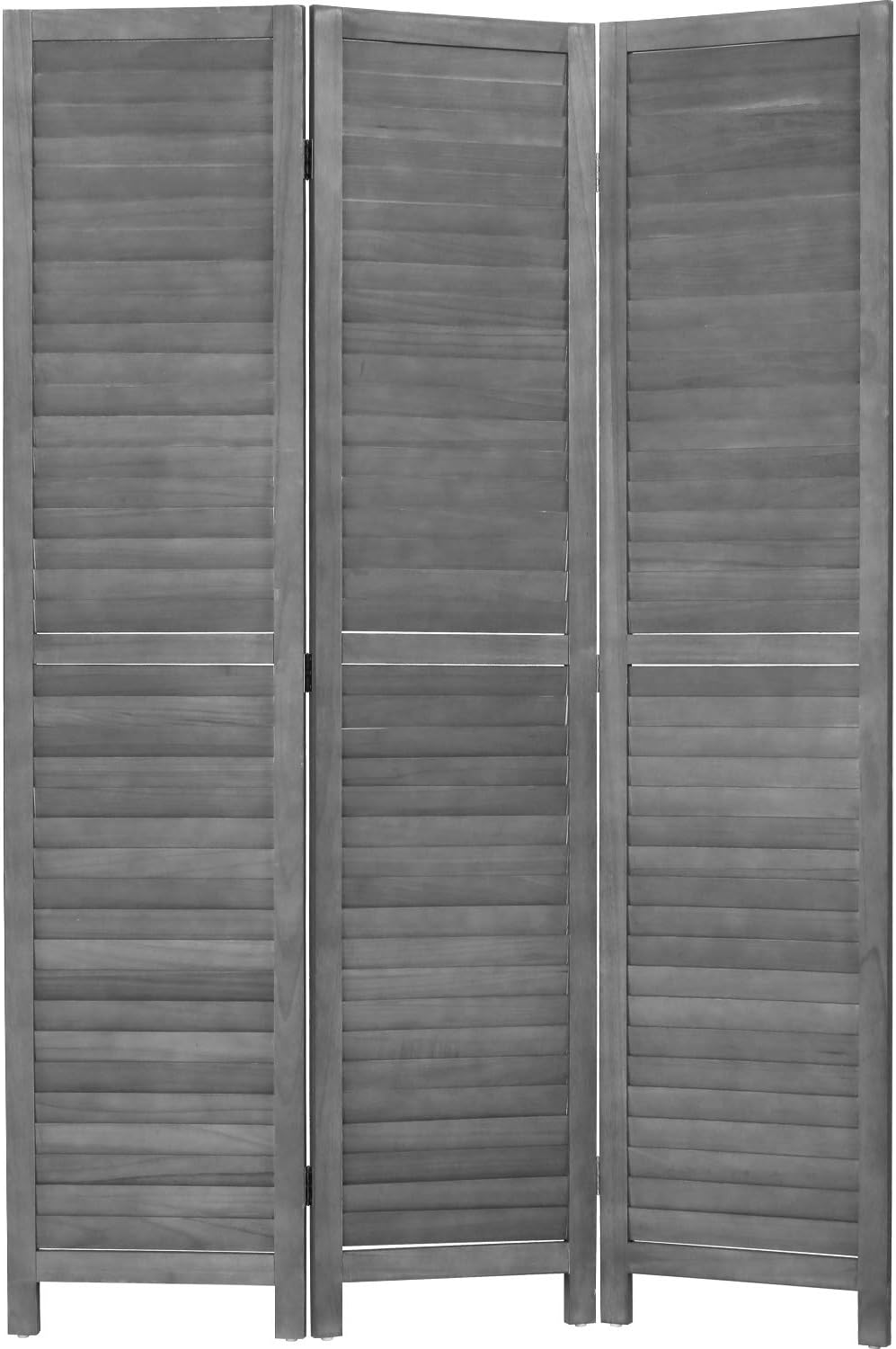 3 panel wood room divider 5.7 ft tall, main product view