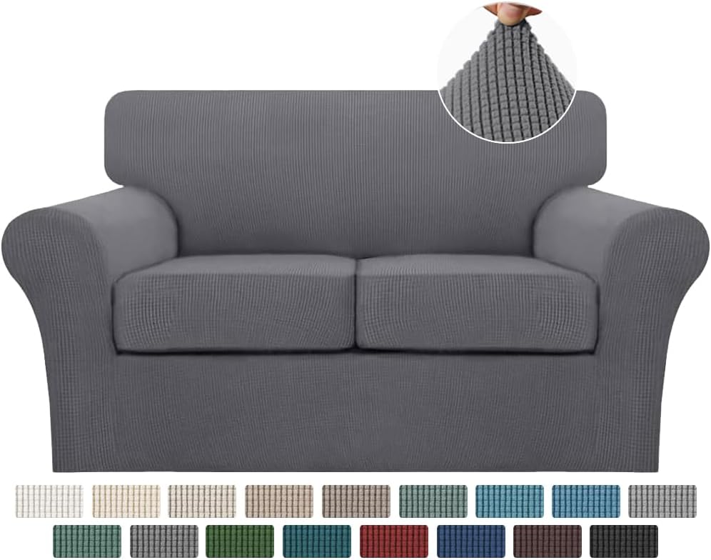 Turquoize 3 Piece Sofa Covers for 2 Cushion Couch Sofa Slipcover Soft Couch C...