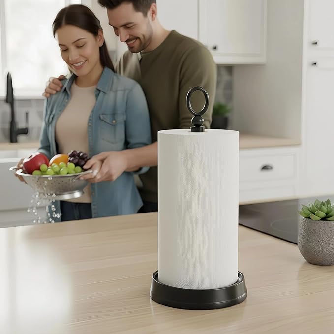 Kasunto Standing Paper Towel Holder, Non-Slip Paper Towel Roll Holder - Image 6