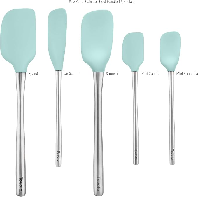 Tovolo Stainless Steel Handled Silicone Spatula Set of 5, Dishwasher Safe - Image 3