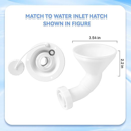 RV Water Inlet Funnel, 3.54-in Wide Mouth Gravity Fresh Water Tank Fill Funnel - Image 6