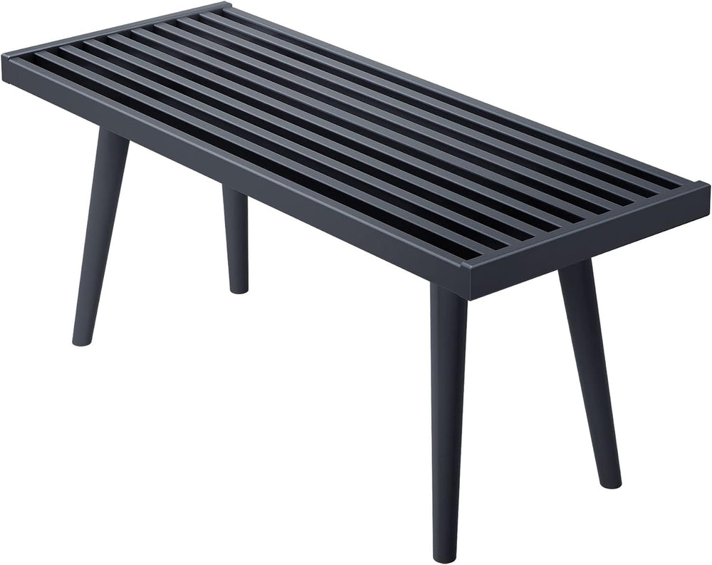 Plank+Beam Rectangular Entryway Bench, Mid-Century Modern, 41.25", Black