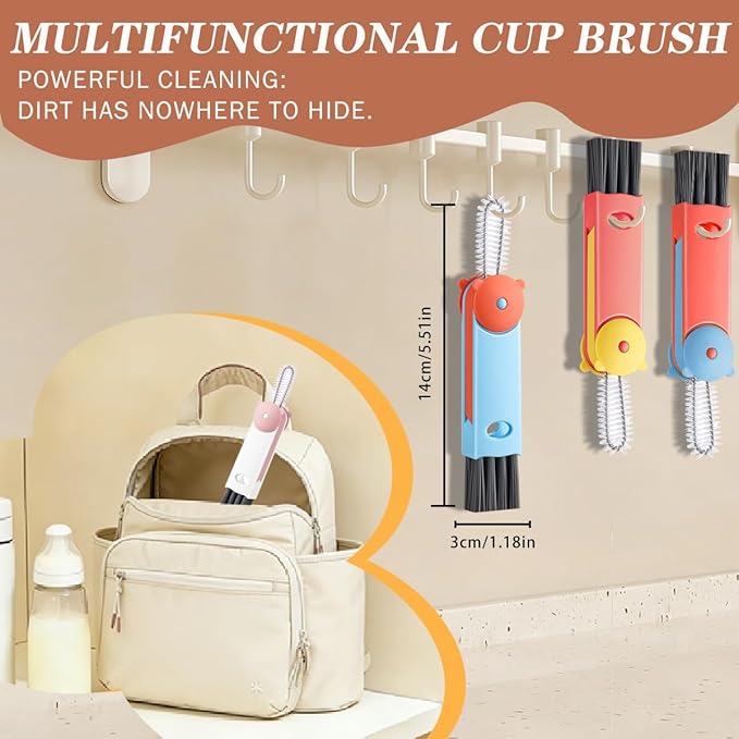 3 in 1 Cup Lid Cleaning Brush, Insulated Cups and Tumblers, Deep Cleaning Tool - Image 4